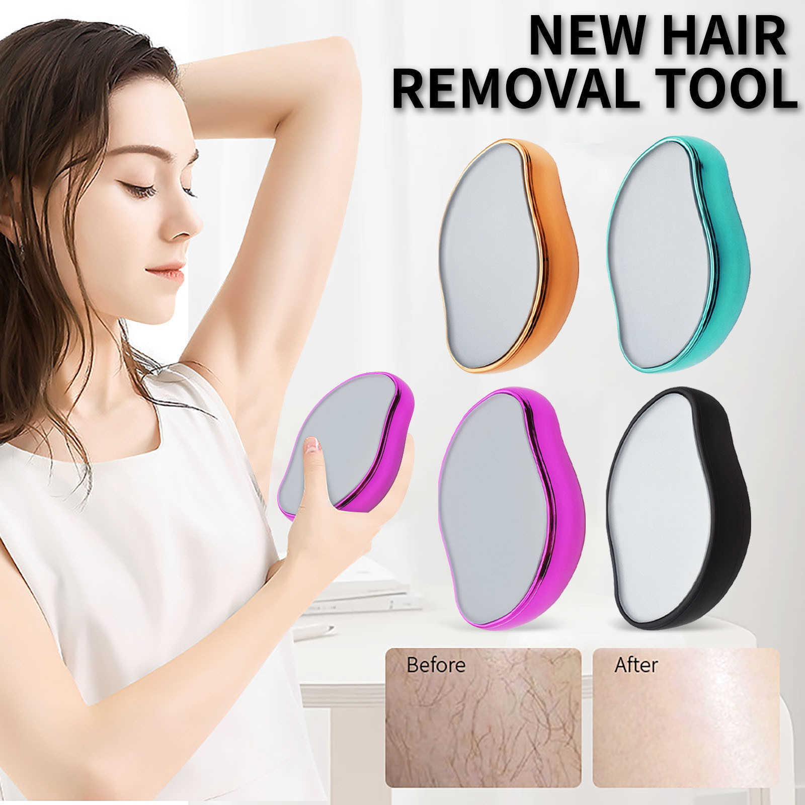 Crystal Physical Hair Removal Eraser Painless Nano Crystal Epilator Man Women Hair Ta bort Erase Body Beauty Depilation Tool L230704