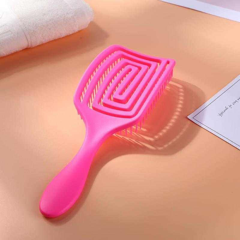 Brosse à cheveux durable Peigne de massage du cuir chevelu Creux Femmes Salon Caoutchouc Poignée antidérapante Coiffure Styling Brosse à cheveux Produits de massage L230704