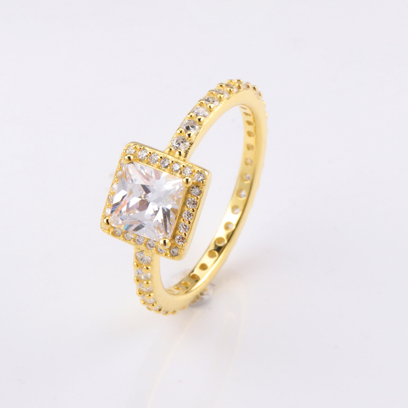 RING Female Designer Square CZ/blue Crystal Personalized Creative Rings Women Rose gold/gold/Platinum Luxury Fashion Jewelry Wholesale