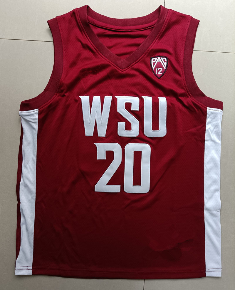 Rueben Chinyelu Joseph Yesufu Washington State Cougars Basketball Jersey Custom Andrej Jakimovski Justin Powell Kymany Houinsou Ben Olesen Myles Rice WSU Jerseys