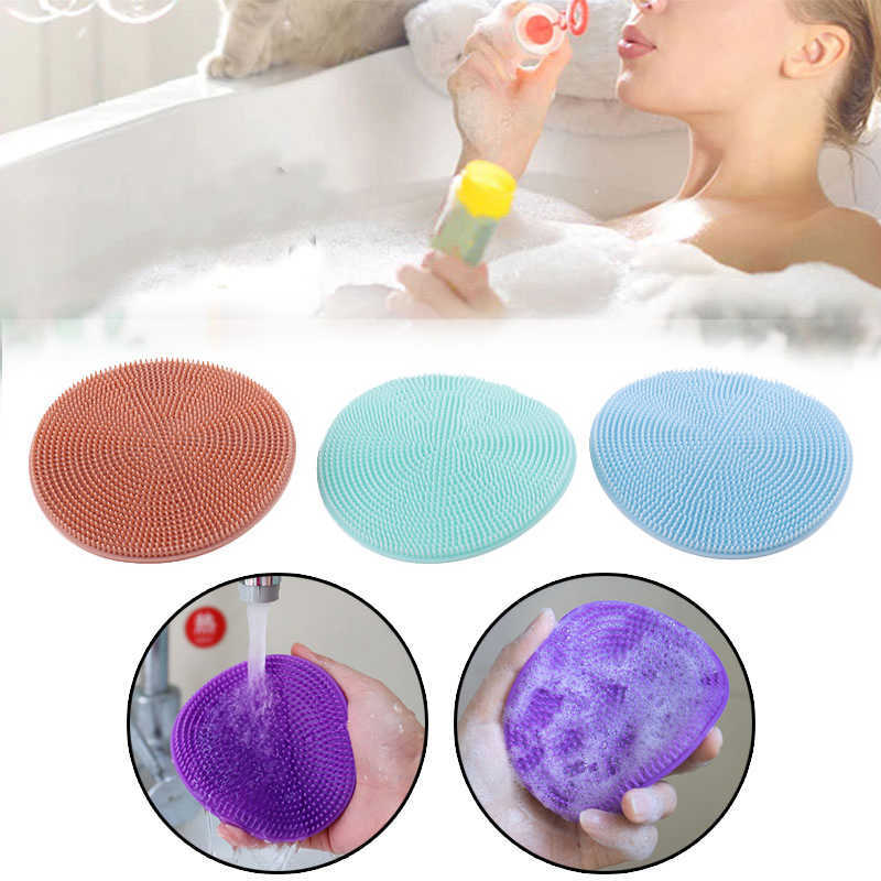 Lavage Corps Épurateur Brosse De Bain Masseur Du Cuir Chevelu Poils De Silicone Hygiénique Exfoliant Outil De Bain De Poche Peau Propre Brosses L230704