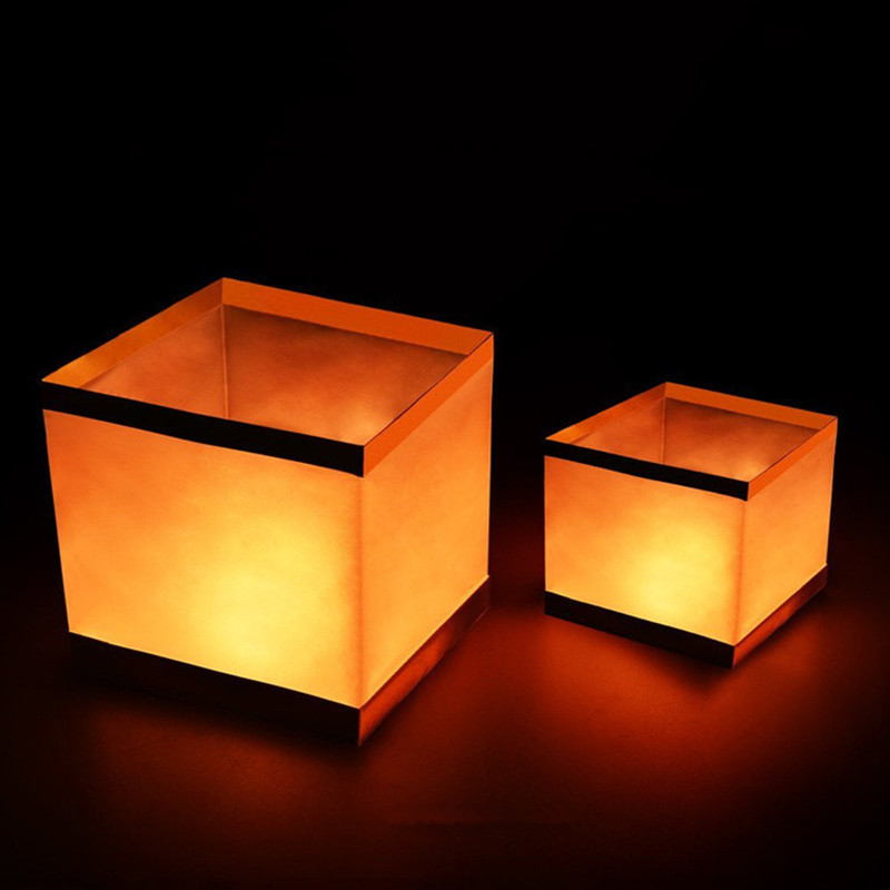 Square Paper Floating Water Candle Lamp Wishing Praying Blessing Waterproof Lantern For Wedding Valentine's Day Decoration