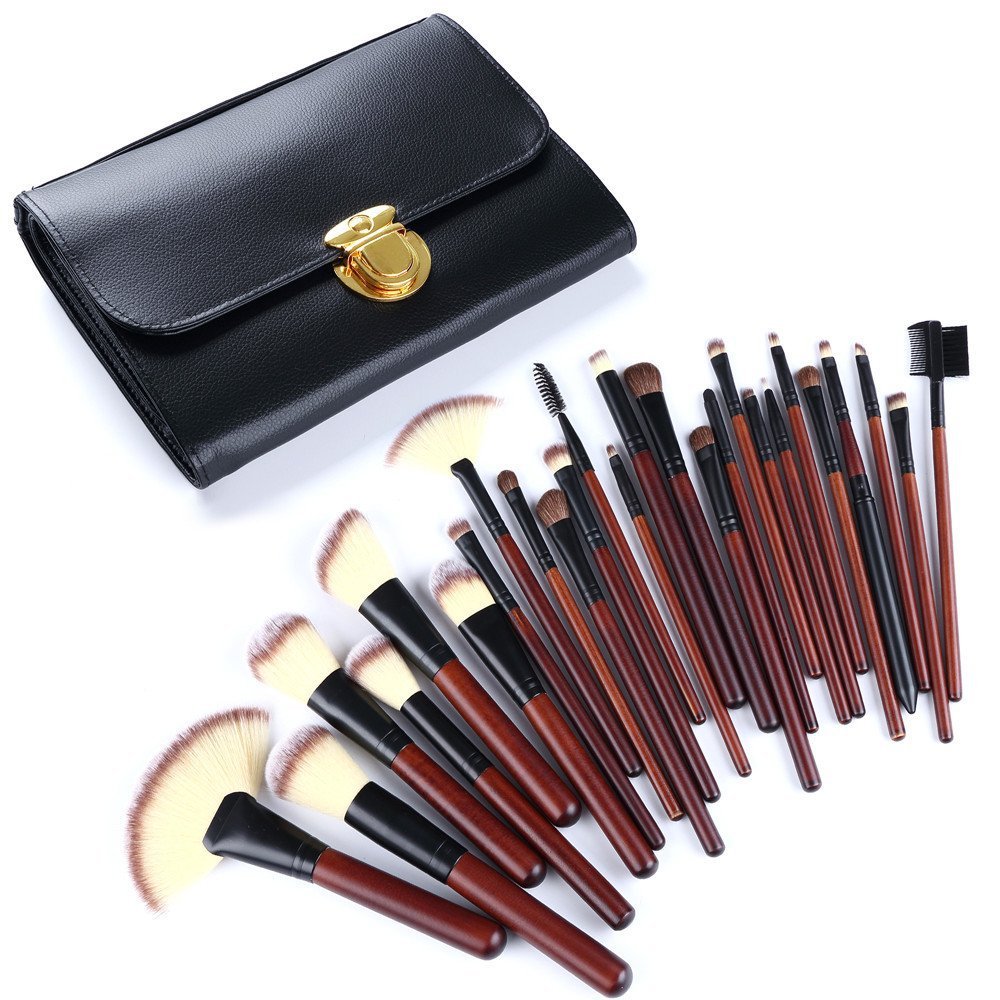 Set di pennelli trucco professionale Set di pennelli occhi da 26 pezzi con borsa cosmetica Ombretto sfumare Pennello trucco kit di strumenti di bellezza