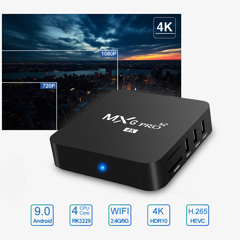 Android 4K Smart MXQ PRO RK3229 TV BOX OEM Quad Core Android 7.1/9 Smart OTT 1GB 8GB 2GB 16GB 5G WIFI Set Top TV Box Media Player