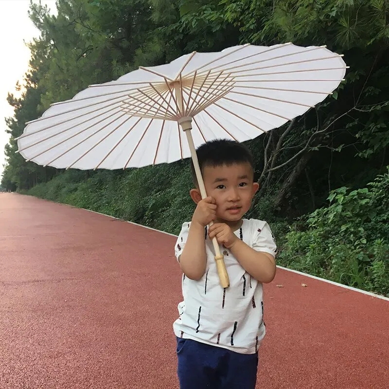 60 pçs guarda-sóis de casamento nupcial guarda-chuvas de papel branco itens de beleza chinês mini artesanato guarda-chuva diâmetro 52 cm