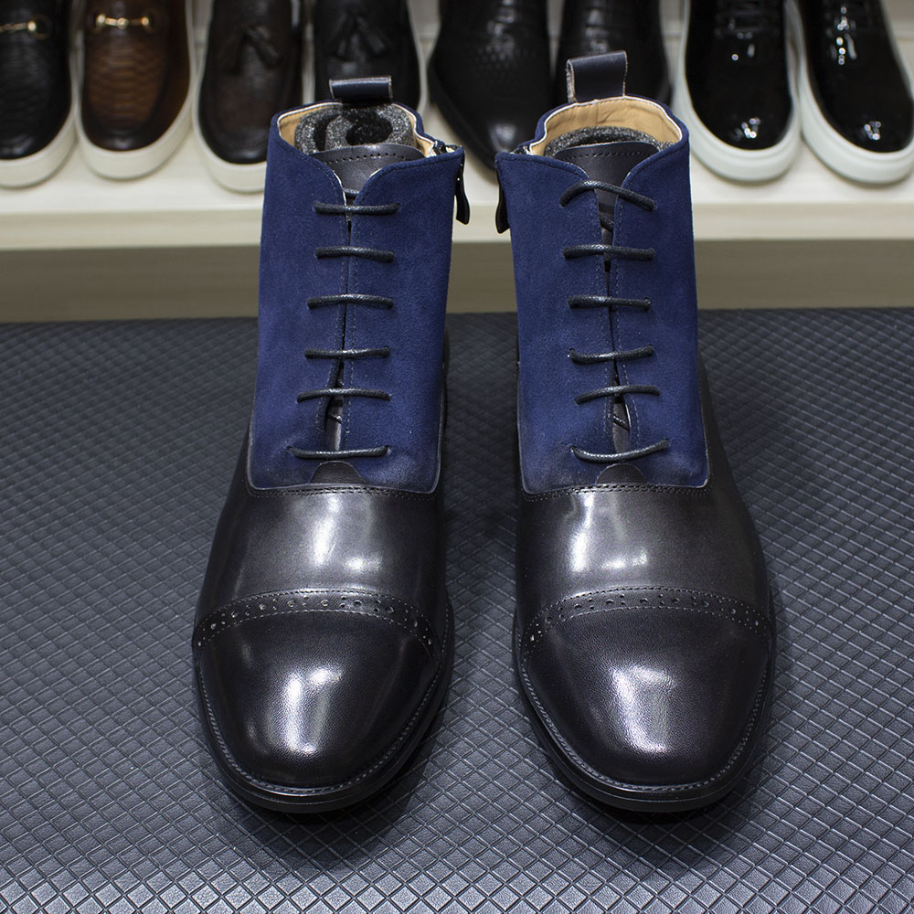 Enkel klassieke heren echt lederen handgemaakte patchwork veter -formele schoenen voor mannen comfortabele hoogwaardige jurklaarzen comtable