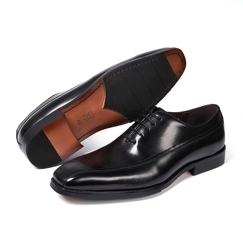 Robe authentique Chaussures masculines classiques Oxford en cuir point à lacets de carrière