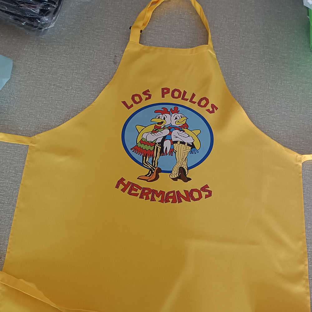 65*75 cm Justerbar Breaking Bad Los Pollos Hermanos Förklädet Grill Kitchen Chef Apron Professional för BBQ Bakning L230620