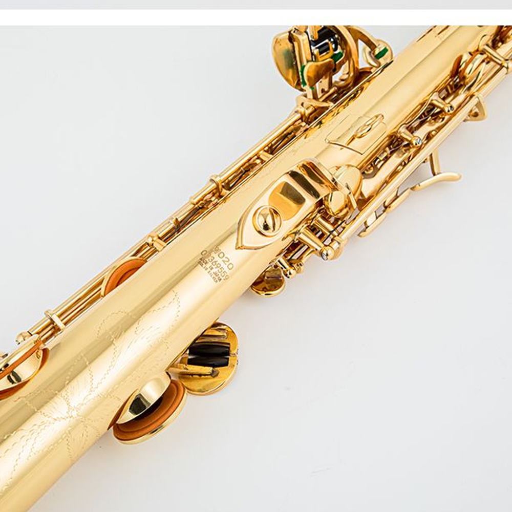 Профессиональный прямой труб сопрано саксофон W020 лакированный золотой золотой латунный саксофонный джазовый инструмент Японский ремесленный производство с аксессуарами