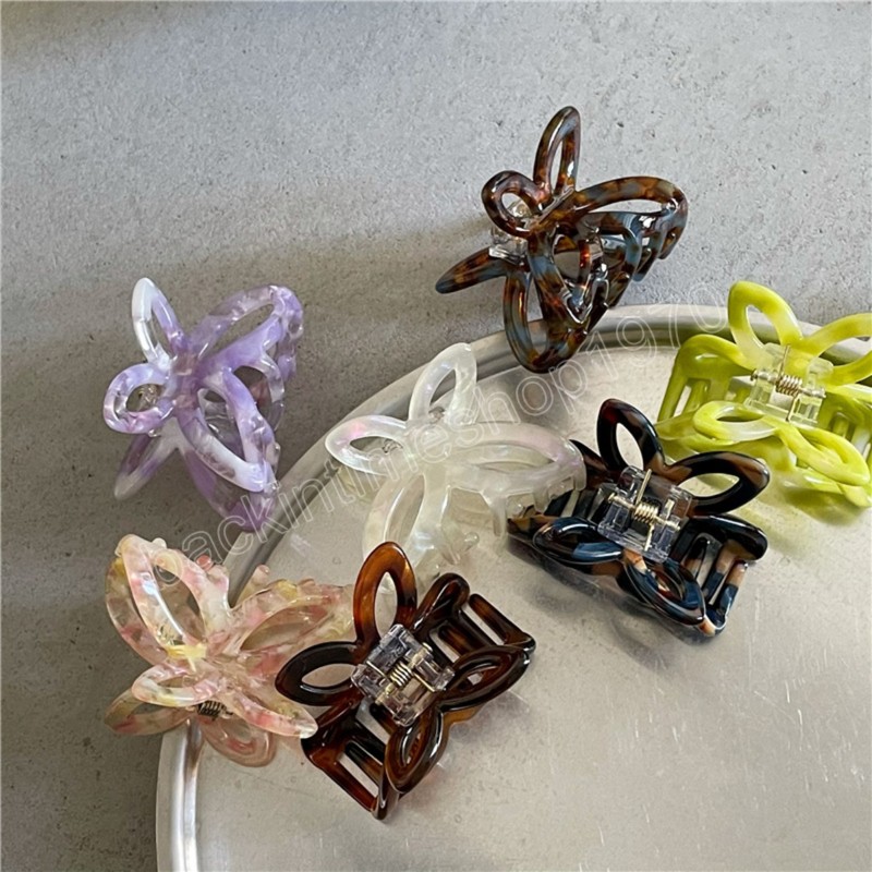 Cute Hollow Butterfly Hair Claws Fashion Sweet Women Girls Plastic Ponytail Clip Small Hair Clip Hair Accessories