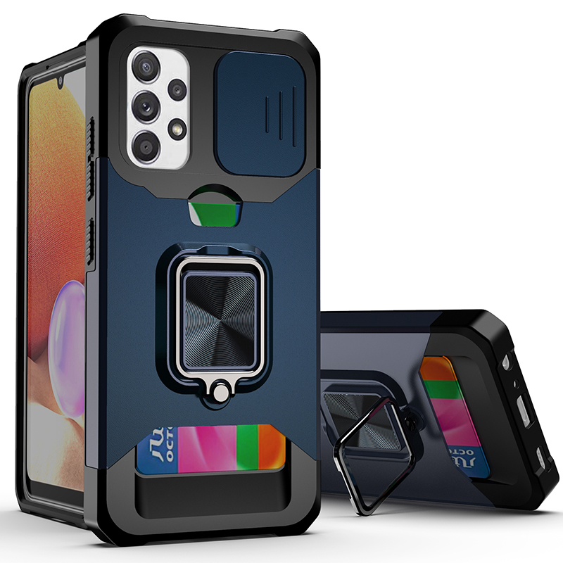 Custodie cellulari con slot carte Samsung Galaxy S24 S23 Ultra S22 Plus S21 S20 FE Custodia scorrevole fotocamera Designer Armor Custodia antiurto telefono Shell