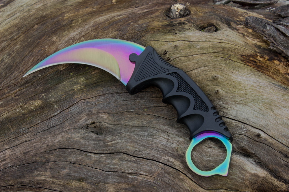 Top Quality C7145 CSGO Counter Strike Karambit Knife 3Cr13Mov Steel Blade ABS Handle Claw Knives with Sheath Outdoor Hunting Survival Fighting Camping Tools