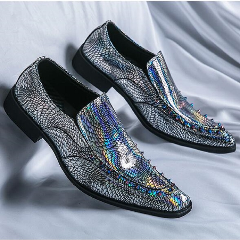 Fashion Rivet Dress Shoes For Men Slip On Party Loafers Formal Chelsea Social Shoe Male Wedding Party Footwear 1AA18