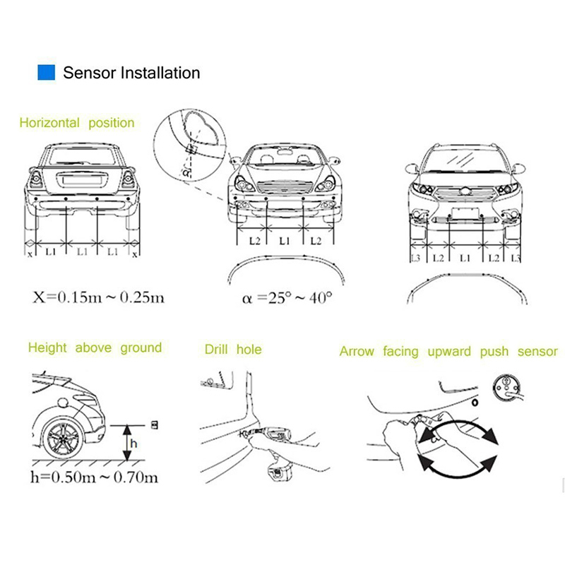 sensore di parcheggio a led auto i display parktronic 4 sensori assistenza in retromarcia monitor radar sistema di parcheggio