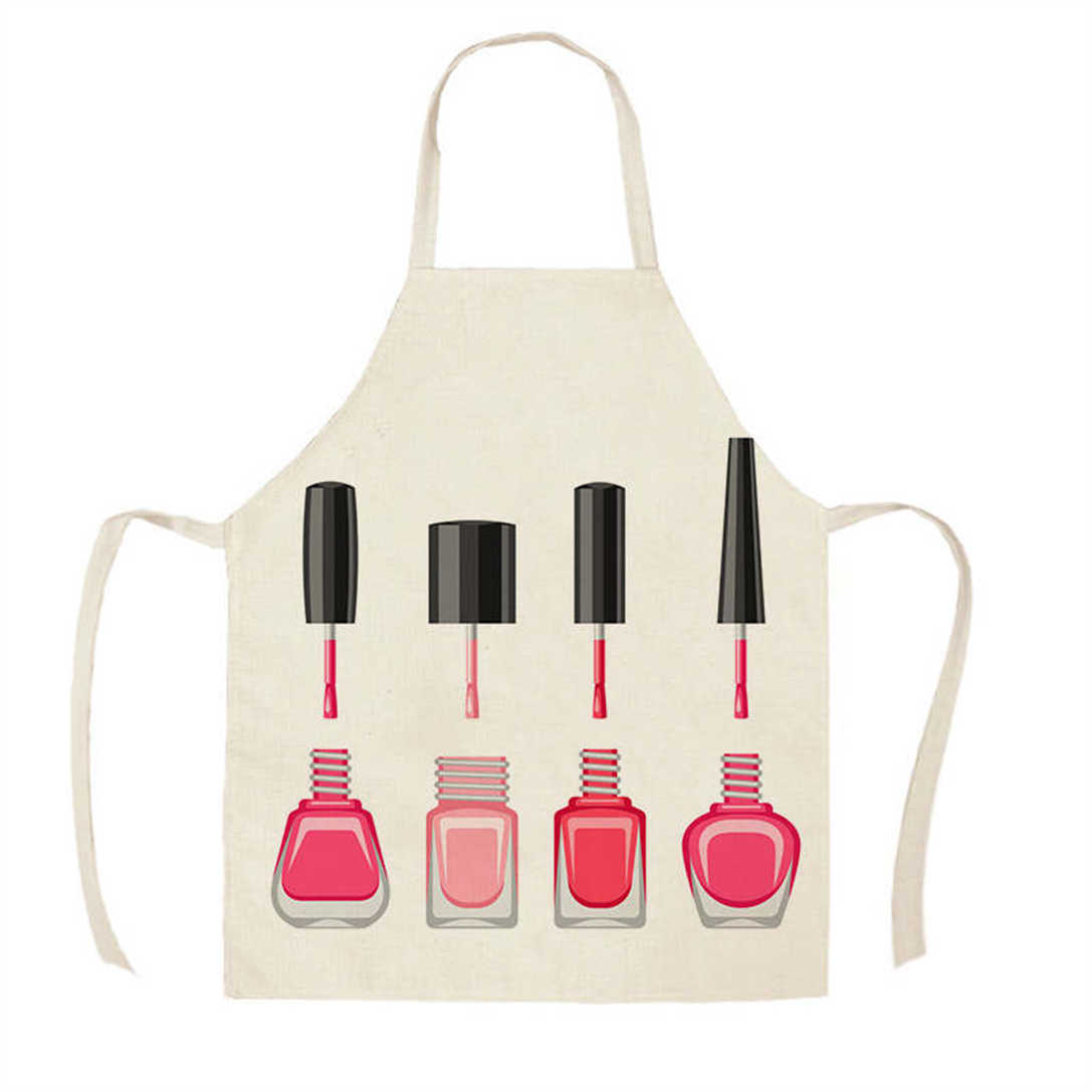 Women'S Products Style Cooking Aprons For Men Household Pinafore White Apron Nail Polish Pattern Pinafore Home Custom Apron Bib L230620