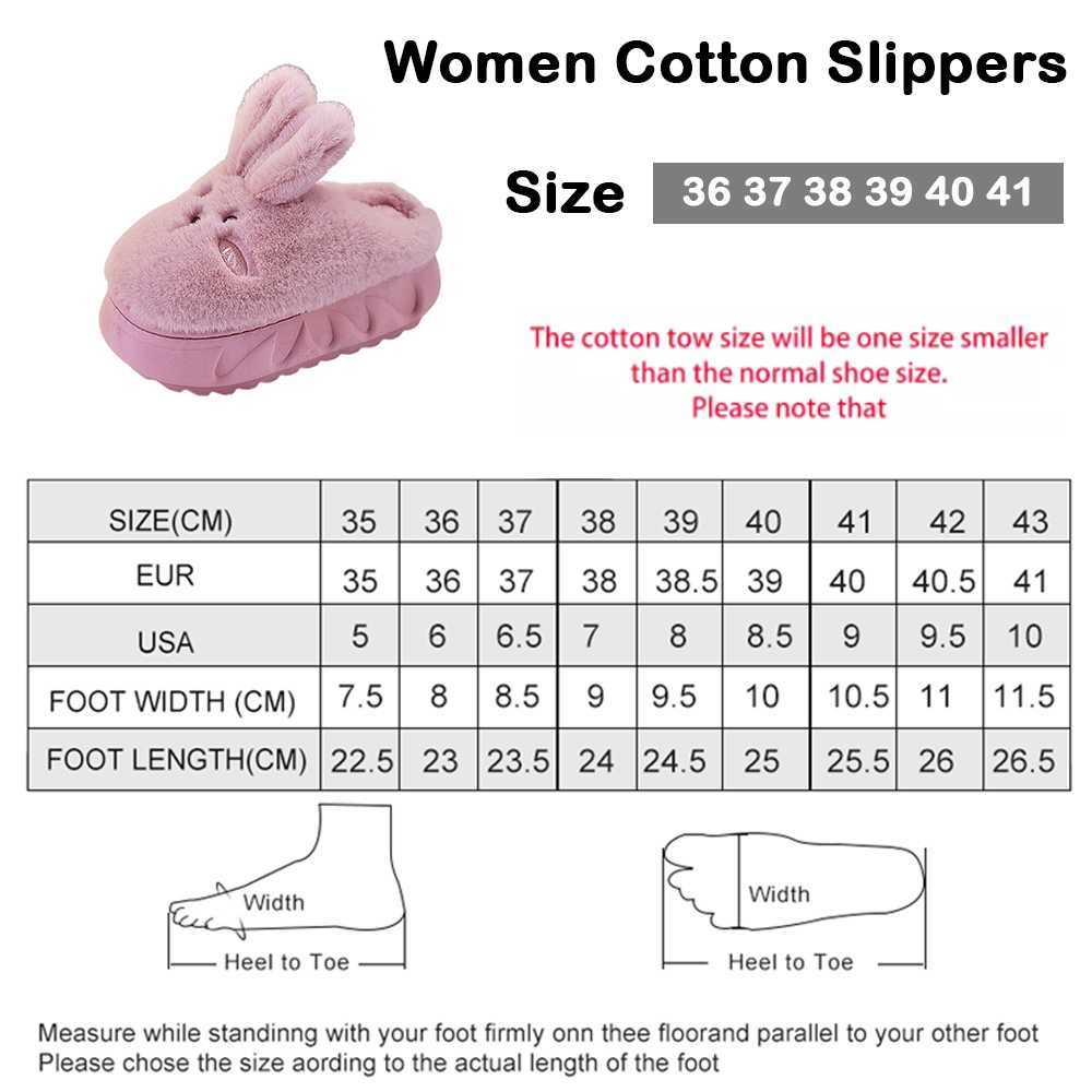 Antovo coton pantoufles femmes belle lapin semelle épaisse pantoufles thermiques intérieur maison chaussures 2022 hiver pantoufles pour femmes L230704