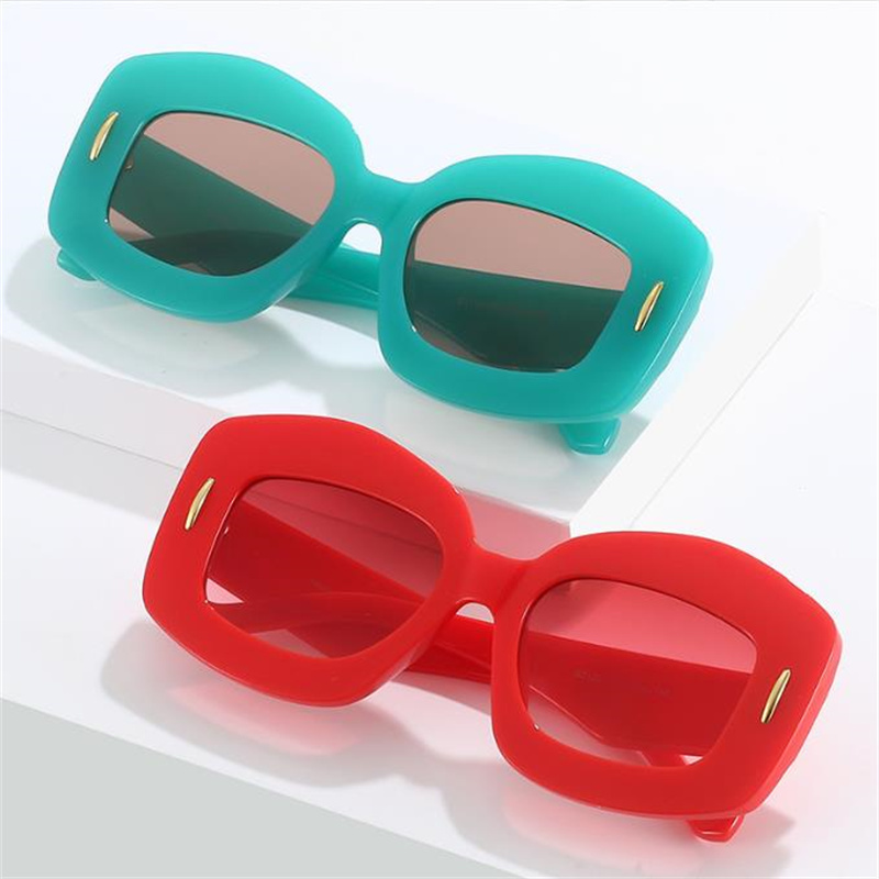 Fashion Sunglasses Women Candy Color Sun Glasses Irregular Adumbral Anti-UV Spectacles Oversize Frame Frame Eyeglasses Rice Nails Ornamental