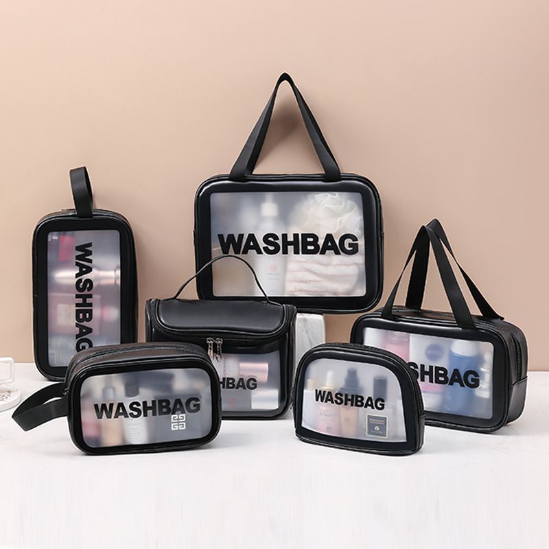 Multifunctional PU Portable Travel Wash Makeup Bag Womens Cosmetic Bag Large-Capacity Transparent Waterproof Storage Box Organizer