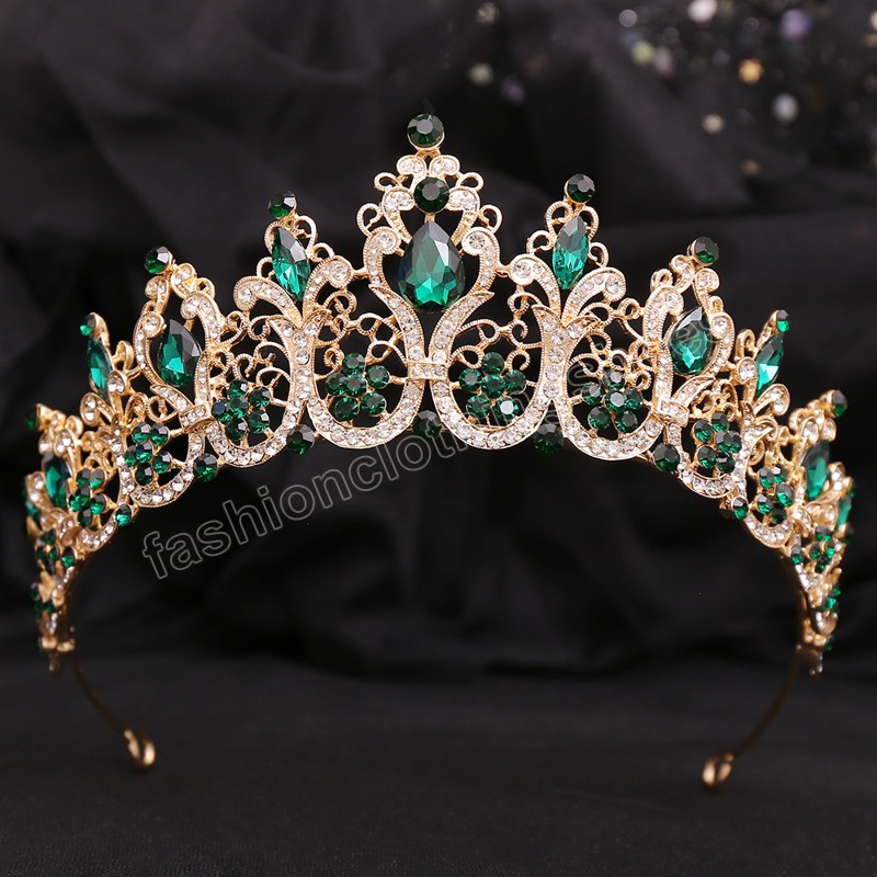 Korean Baroque Luxury Bridal Crystal Tiara Crown For Women Girls Wedding Party New Elegant Queen Hair Dress Accessories