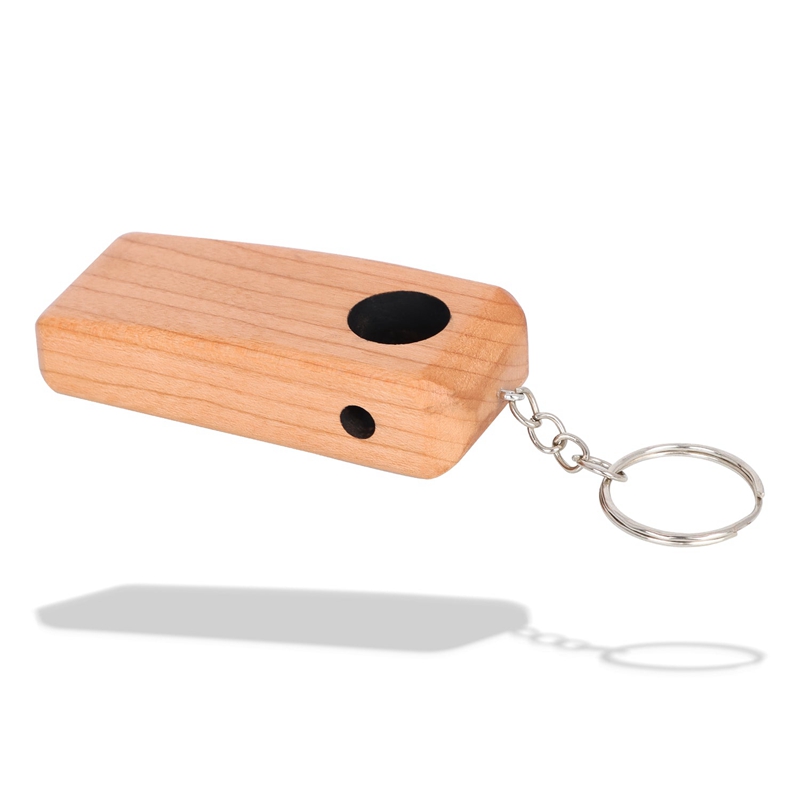 Latest Smoking Mini Natural Wooden Pipes Portable Keychains Ring Dry Herb Tobacco Filter Handpipes Straight Rod Innovative Cigarette Holder Pocket Wood Tube DHL