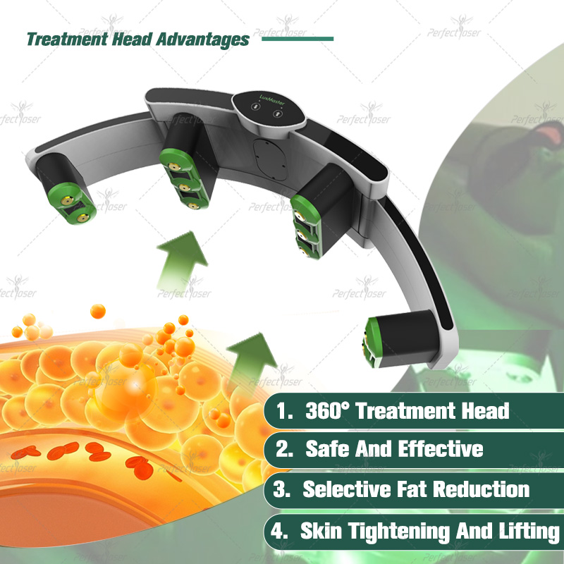 Salongebruik Lipolaser-machine Koude dubbele laser Lichaamsvorm Afslankbehandeling Vetreductie 360 ° puls en continue modus