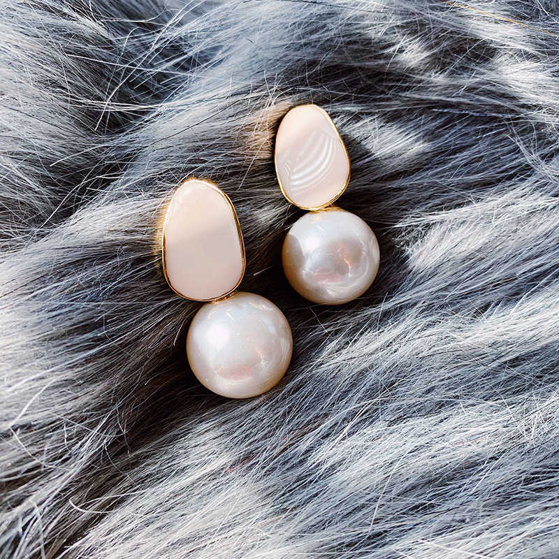 Stud Yaologe Geometric Pearl Drop örhängen för kvinnor EMAMEL ELEGANT VINTAGE EARRINGS 2021 NYA TILLBEHÖR Party Present grossist J230717