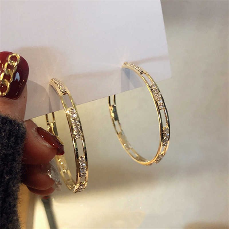 Стад Fyuan Golden Cround Crystal Surgs Servings для женщин Bijoux Geometric Attrestones Серьтки Серьги для ювелирных подарков J230717
