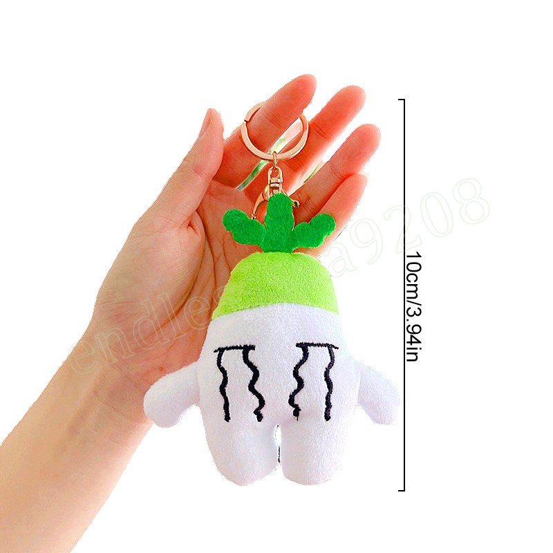 Sevimli turp anahtarlık karikatür peluş sebzeler havuç bebek kolye anahtarları kadınlar için kızlar çanta asma süsler dekorasyon