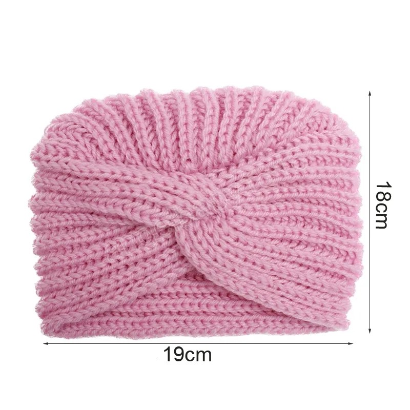 Stickad baby beanie spädbarn turban hattar för flickor pojkar höst vinter småbarn mössa barn headwrap nyfödda tillbehör 0-18m