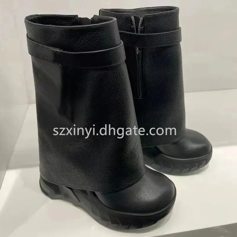 Bottes en cuir classiques pour femmes, bottes plates longues et courtes, 2Styles pour femmes