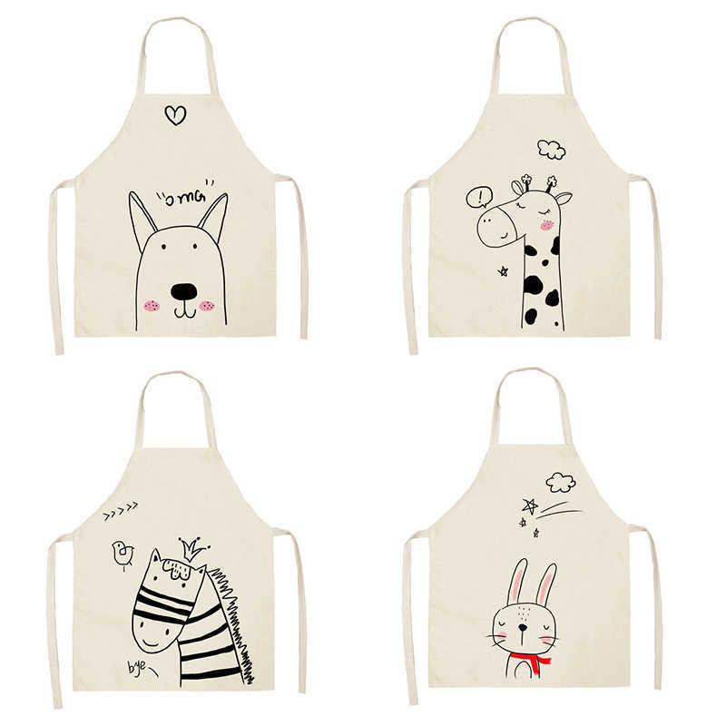 Barns enkla slag Small Animal Apron Cartoon Parent-Child Apron Kök Rengöring Barnrestaurang Anti Fouling Apron L230620