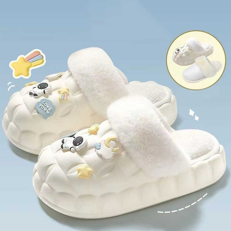 Cute Cartoon Coniglio Pantofole da donna Coppia adulta Scivoli impermeabili Inverno Caldo Peluche Fodera staccabile Scarpe Home Indoor Calzature L230704