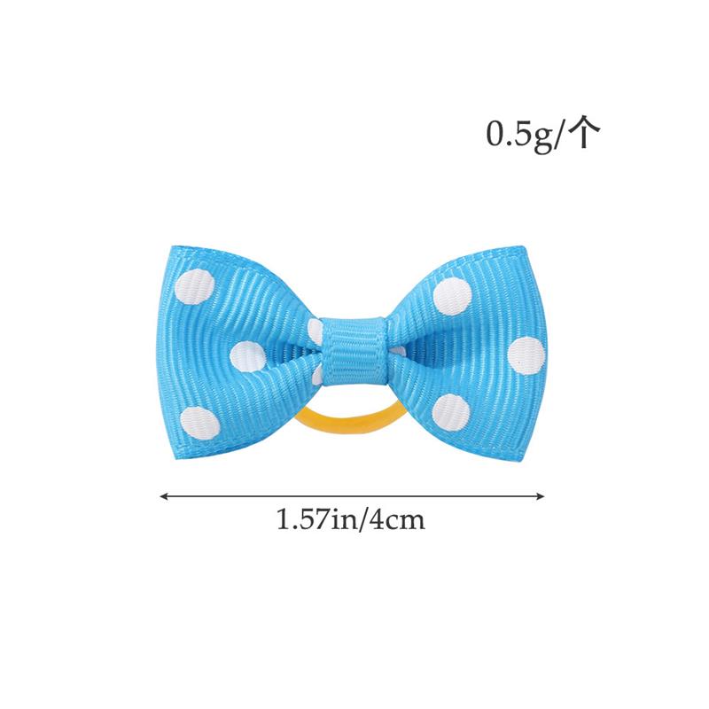 1.6 inch Kids Bow Ribbon Dot Rubber Band Ponytail Holder Baby Girls Hair Tie Children Headwear Hair Accessories