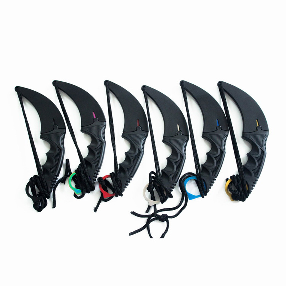 C7145 CSGO Counter Strike Karambit Knife 3Cr13Mov Steel Blade ABS Handle Claw Knives with Sheath Outdoor Hunting Survival Fighting Camping Tools MY