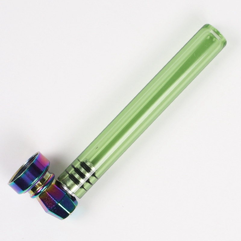 Ultimi tubi colorati in vetro spesso Pyrex Portatile rimovibile Erba secca Cucchiaio tabacco Filtro in metallo Ciotola fumo Supporto bong Tubo pipa ad acqua innovativo