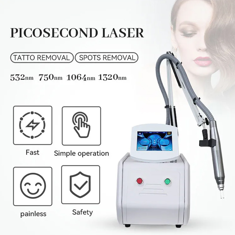 Q Switch ND YAG Laser Picosecond Laser Pico Laser 1320nm 532 755 1064 Pigment Strech Mark Borttagning Pico Second Tattoo Removal Machine Acne Behandling Skin åtdragning