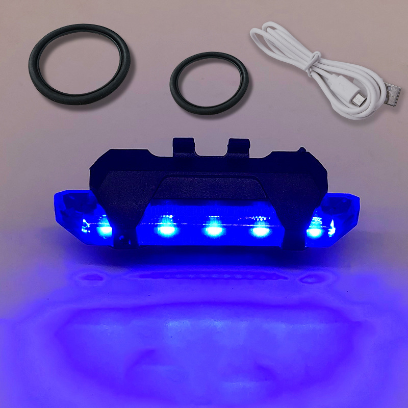Cykling 5 LED USB ładowalny rower górski Ostrzeżenie Ostrzeżenie Ostrzeżenie tylnej lampy bezpieczeństwa rowerowe rowerowe światła reflektora 4