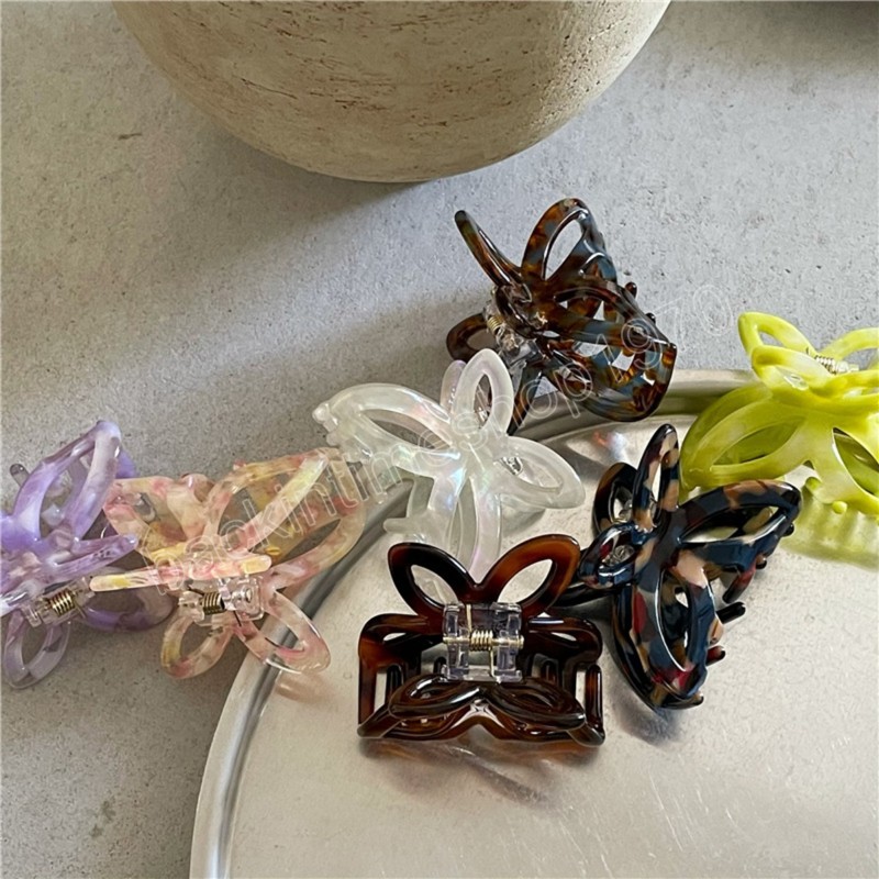 Cute Hollow Butterfly Hair Claws Fashion Sweet Women Girls Plastic Ponytail Clip Small Hair Clip Hair Accessories