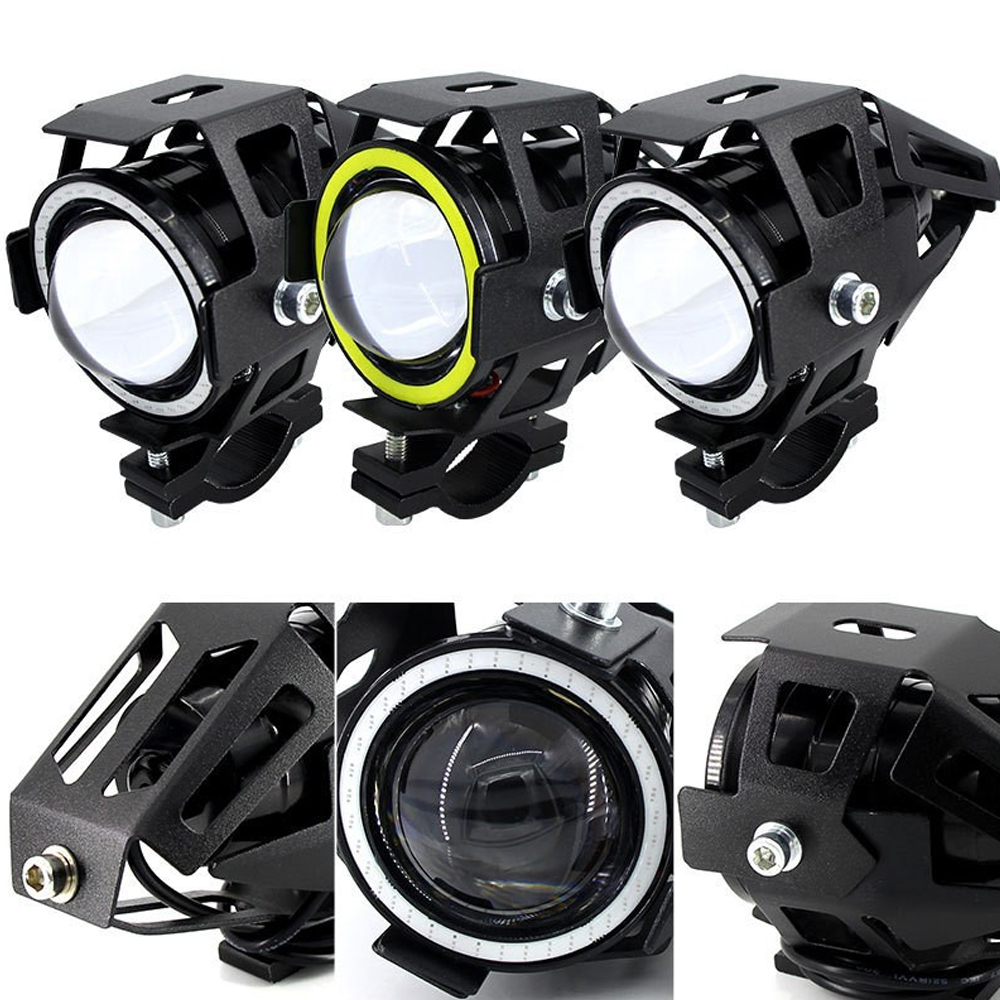 Ny motorcykel elbilslampa U7 Laser Gun Angel Eye Lens LED -strålkastare 15W