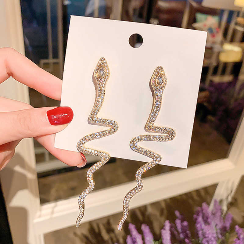 Kolczyki kryształowe kryształowe stadniny dla kobiet błyszczący węża kształt krążkowy nurkową na kolczyku Wesela Modne Prezenty biżuterii J230717
