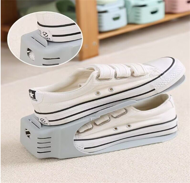 Storage Boxes Bins Double Layer Adjustable Shoe Organizer Footwear Support Slot Space Saving Cabinet Closet Stand Shoes Storage JL1599