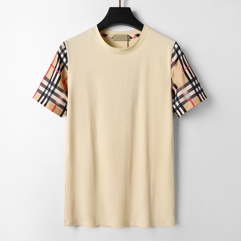 Designer de manga curta masculina e feminina nova camiseta de verão moda masculina xadrez patchwork camisa base meia manga ins moda base camisa