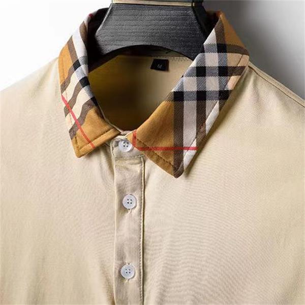 2023 Risvolto manica corta da uomo T-shirt da uomo di alta qualità a quadri POLO da uomo moda casual base camicia traspirante business mezza manica M-XXXL88