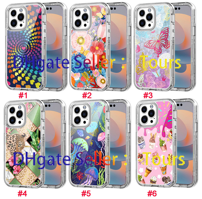 حالة الهاتف لـ iPhone 15 Pro Max Three Layer Heavy Duty Cover for iPhone 14 13 12 11