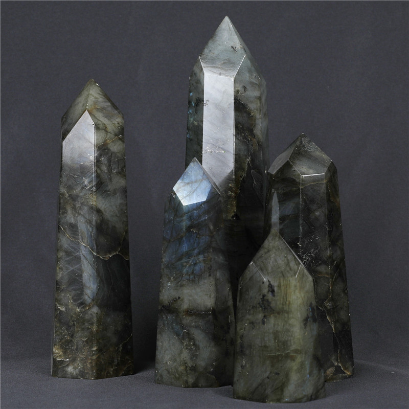 1 Stück natürlicher Kristall-Punkt-Labradorit-Stein zum Sammeln, Heilung, Reiki, polierter Quarz-Zauberstab, Turm, Chakra-Steine für Heimdekoration, Geschenk