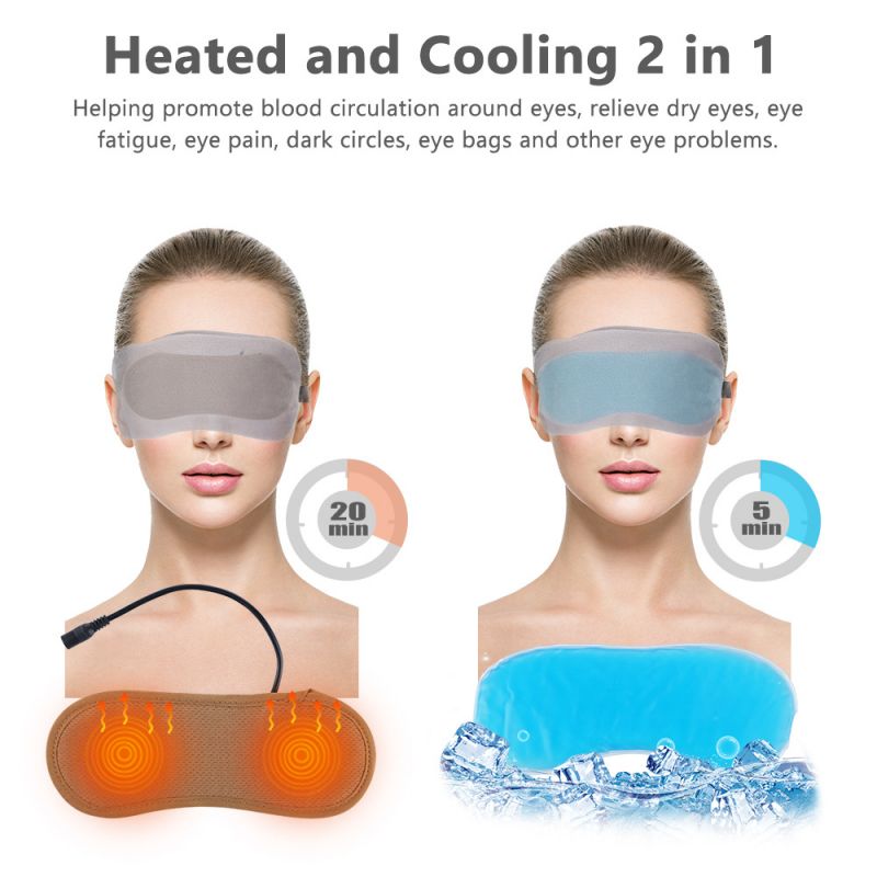 Multi-fonction 2-en-1 usb chauffage électrique masque pour les yeux chaud masque pour les yeux glace relaxation des yeux physiothérapie instrument de soins oculaires