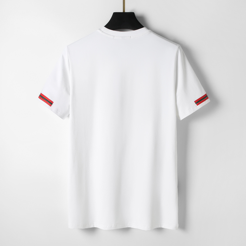 2023Designer short-sleeved men's and women's new summer T-shirt men's fashion plaid patchwork base shirt half-sleeved ins fashion base shirt A8S