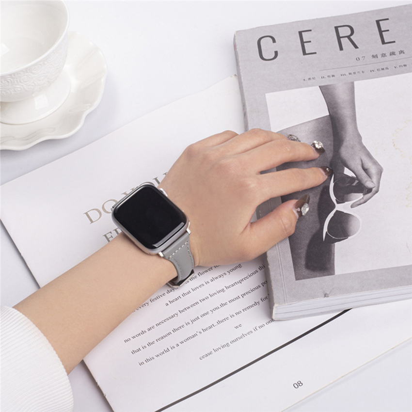 Läder smart klockband remmar för Apple Watch Watchband Armband Bands 38/40/41mm 42/44/45/49mm