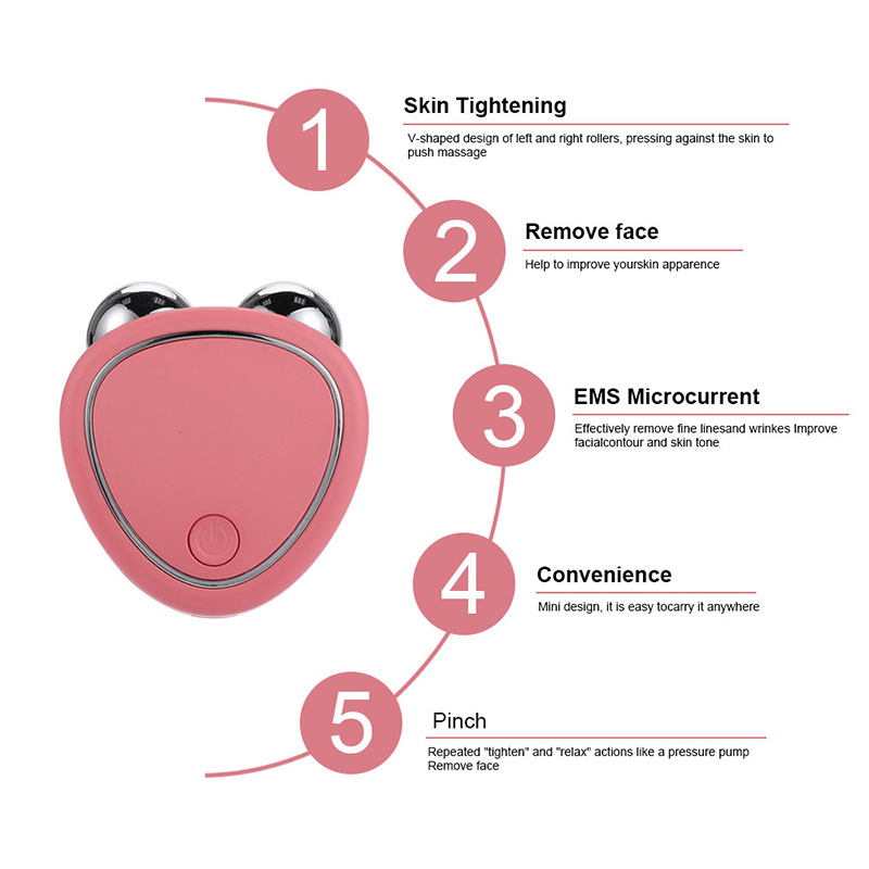 Ems massageador facial microcorrente máquina de levantamento de rosto rolo aperto rejuvenescimento beleza pele anti rugas queima de gordura emagrecimento