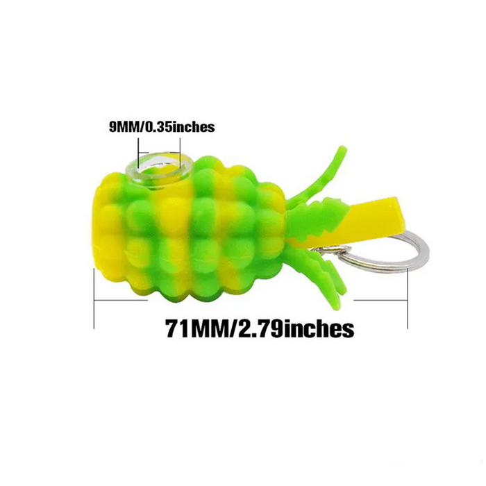 Nieuwe Ananas Sleutelhanger Siliconen Handpijpen Tabak Kleurrijke Leuke waterpijp met verwijderbare glazen kom Droge Kruid Rookpijp Groothandel